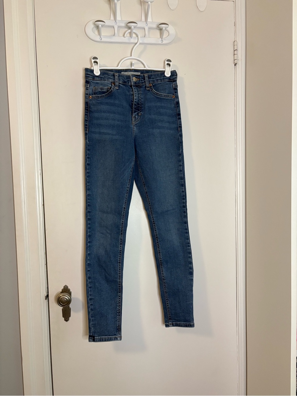 Topshop Skinny Jeans in Dark Blue Wash